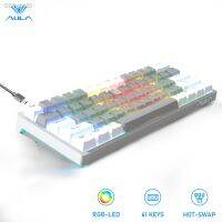 แฟชั่น☃☾Rhe20 AULA-F3261 Teclado Mecânico 61 Teclas RGB Retroluminado Com Fio Escritório Jogos Interruptor Azul Janela แล็ปท็อป PC Mac