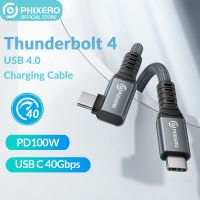 PHIXERO สายเคเบิลเดิม40Gbps เข้ากันได้กับธันเดอร์โบลท์4วิดีโอ8K PD100W ประเภท USB C การถ่ายโอนชาร์จอย่างเร็วโอนถ่ายข้อมูลสำหรับ Macbook