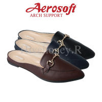 ☁️CW3334☁️ รองเท้าคัทชูเพื่อสุขภาพ aerosoft arch support(แอโร่ซอฟ)