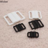 14/20/25 Mm Plastic Clip Buckles for Bra Bikini Rectangle Black White Combined Fastener Buckles for Garment Sewing Supply 10 Pcs