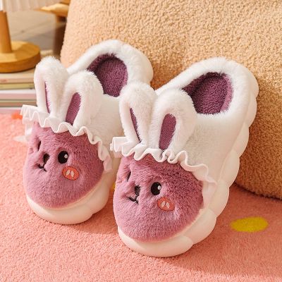 2022 New Thick-Soled Cotton Slippers Womens Winter Half-Covered Heel Indoor Non-Slip Warm plus Plush Shoes Boys and Girls Z6kI