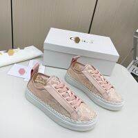 2023 CHLOÉˉSummer New Lace Embroidery Mesh Thin Lace Up Thick Sole Breathable Round Head Casual Board Shoes