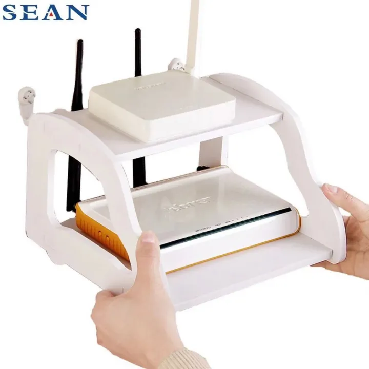 T8xLBR5y Storage Rack Display Holder Double Floating Wall Mount Shelf