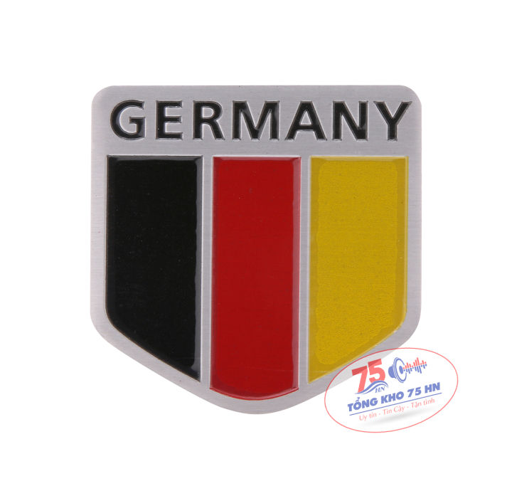Tem nhôm dán xe hình cờ Germany - cờ Đức - hình ngũ giác 5x5cm ...