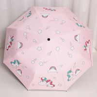 Manual Umbrella Unicorn 3 Folding Anti-UV Light Compact Travel Umbrella XMBL001