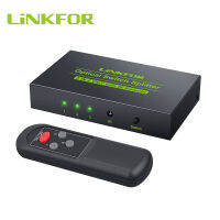 LiNKFOR 3 Port Optical Switcher with 2 way Spdif Toslink Optical Digital Audio Splitter 3 In 2 Out With IR Remote Control Switch