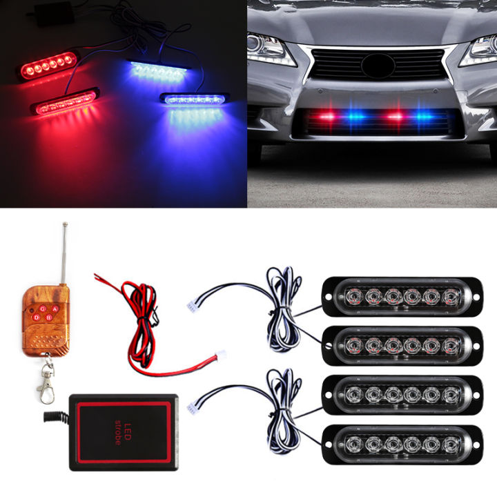 24 LED Strobe Light kereta kecemasan berkelip isyarat cahaya jauh ...