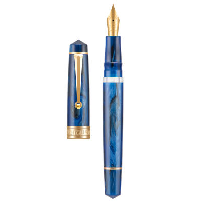 Asvine P20 Piston Fountain Pen Effm Nib, Galaxy Acrylic Patterns en Clip Smooth Writing Office Pen