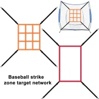 Guyouzi®ตาข่ายเป้าการตีเบสบอลตาข่ายเป้าพัฒนาทักษะการเล่นเบสบอลของคุณด้วยเป้าตีแบบปรับได้2ชิ้นอุปกรณ์การฝึกฝนที่สมบูรณ์แบบสำหรับการขว้างปาและการตีเพื่อความแม่นยำในตัวคุณ