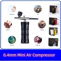 0.4Mm Multi-Purpose Cordless Mini Airbrush Set Sprayer Air Compressor Oxygen Injector Nail Art Tatto Fog Mist Spo Craft Cake Nan