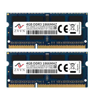 ZVVN 8GB Kit (2x 4GB) DDR3 PC3-14900S 1866MHz 3S4L18C10ZV01 204Pin 1.5V SO-DIMM RAM Laptop Memory Blue