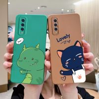 Cute Dinosaur Case For Samsung Galaxy A7 2018 Case SM-A750F/DS Liquid Silicone Back Cover For Samsung A72018 Phone Cases Bumper