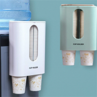 Disposable Cups Water Dispenser Plastic Cup Holder Wall-Mounted Water Dispenser Automatic Cup Shelf Kitchen Living RoomContainer