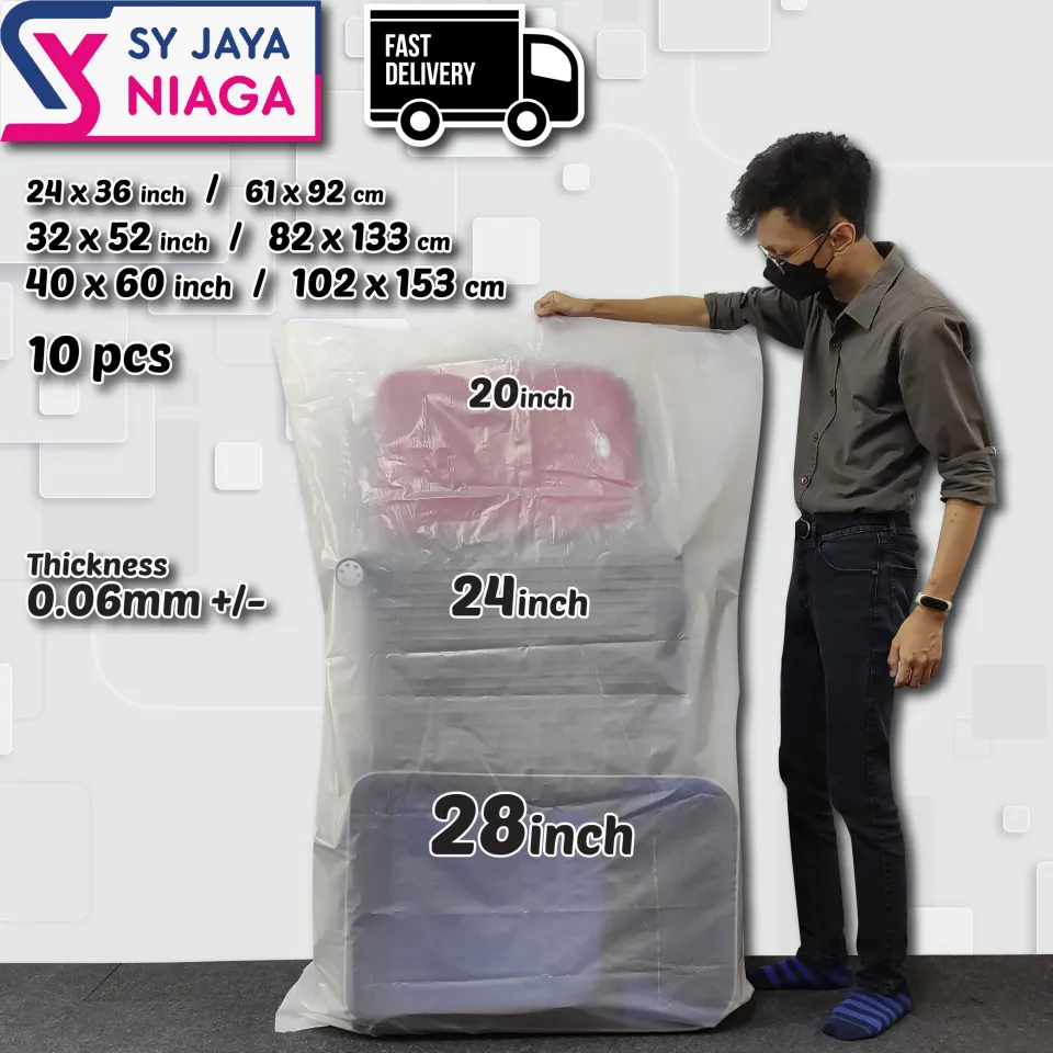 Optic Clear Plastic Duvet Storage & Carry Bag 60cm