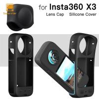 เคสซิลิโคนสำหรับปกป้องเลนส์จาก Insta360,อุปกรณ์เสริมกล้องถ่ายรูปแบบพกพาแบบพาโนรามาสำหรับ Insta 360 X3ปลอกซิลิโคนกระเป๋ากล้องแอคชั่นสำหรับ Insta360