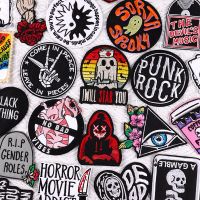 Hippie Patch Iron On Patches On Clothes Punk Skeleton Embroidered Patches For Clothing Thermoadhesive Patches DIY Sewing Badges