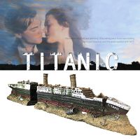 Titanic Model Resin Aquarium Wrecked Boat Ship Decoration Artificial Fish Tank Ornament Sunk Ship Boat Decor