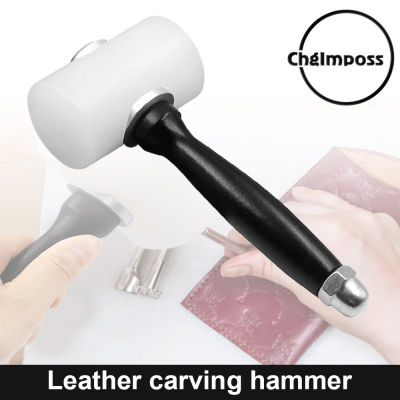 ChgImposs ค้อนยางมือ Mallet หนัง DIY ไนล่อนพิมพ์แกะสลักหัตถกรรม Cowhide เครื่องมือเจาะ