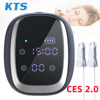 KTS CES 2.0 Therapy Sleep Aid Device Alpha-Stim Electronic Apparatus Migraine Insomnia CES Therapy Device No Side Effect Sleeping Aid Nurse Anti Depression Anti Headache Treatment Instrument Insomnia Anxiety Depression Relief Pulse Therapy