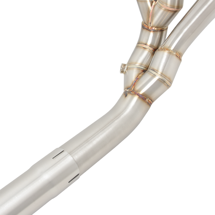 สำหรับรถจักรยานยนต์-triumph-trident-660ไอเสียเต็มระบบปรับเปลี่ยนท่อเชื่อมกลางด้านหน้าหนีสแตนเลสแข่ง51มม