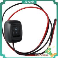 OKDEALS 0.6M prewired สวิตช์ปุ่มกดเปิดปิด 12V 24V ชนิดติด สวิตช์โยกโยก ทนทานต่อการใช้งาน การติดตั้ง สวิตช์ยึดพื้นผิว 12V/7.5A 24V/3.8A