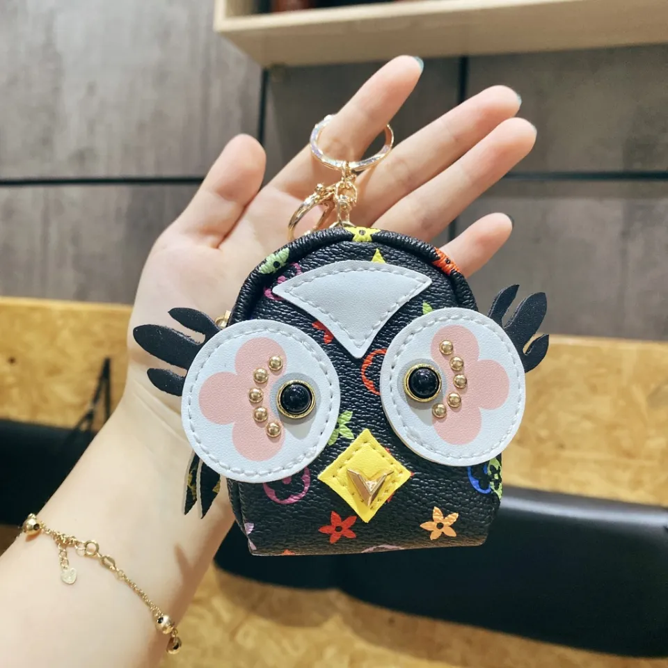 2022 New Style Big Eye Owl Creative Mini Coin Purse Keychain Student Young  Girl Small School Bag Fashion Accessories Trendy