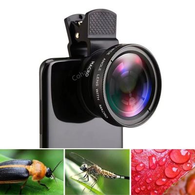 2 IN 1 Mobile Phone Lens 0.45X Wide Angle Len & 12.5X Macro HD Camera Lens Universal For iPhone Huawei Xiaomi Samsung Android