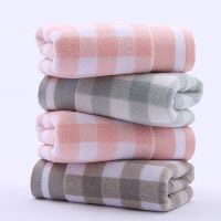 New Wholesale 100% Pure Cotton Towels Yarn-dyed Jacquard Thickening Hair Bath Hand Plaid Face Towel Super Gift Towels