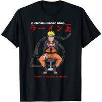 【HOT】อะนิเมะญี่ปุ่น Naruto Shippuden Ichira Ramen Shop รอบคอเสื้อยืดแฟชั่นผ้าฝ้าย 100%