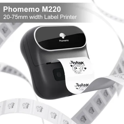 Phomemo เครื่องพิมพ์สติกเกอร์พิมพ์เครื่องพิมพ์ฉลาก M220กว้าง80มม. เครื่องเครื่องพิมพ์ฉลากบลูทูธสามารถใช้ได้กับโทรศัพท์และพีซี