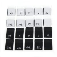 100Pcs Black White Cloth Labels Cotton Size Tags Woven Labels For Fabric Garment Sewing Accesssories XS S M L XL 2XL 3XL 4XL Labels