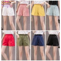 Womens Ladies Shorts Pocket Loose High waist Baggy Casual Plus size Sports Running Beach Womens Ladies Elastic waist