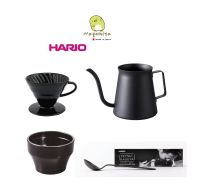 Tetsu KASUYA Model Hario กาดริป 300ml Mini Drip Kettle, ถ้วย Cupping Bowl 260ml, Cupping Spoon, HARIO V60 DRIPPER 02