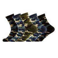 【YD】 5 Pairs And Men Mid Tube Socks Camouflage Warm Thickened Cotton