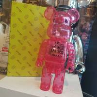 Bearbrick โมเดลบล็อคก่อสร้างหมีรุนแรงหมีวันวาเลนไทน์ลูกกวาดสีแดงเชียนชิวทำมือของขวัญ400% ผู้หญิง