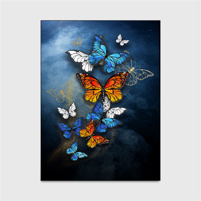 European Style Blue Butterfly Big Carpet Classic Living Room Bedroom Carpet Nordic Kitchen Rugs Non-slip Mat Beside Rugs