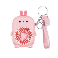 USB Mini Portable Fans Summer Student Small Fan Charging Rope Key Chain Portable Cute Cartoon Fan