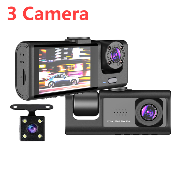 รถ-dvr-3กล้อง-hd-1080จุด-dash-cam-บันทึกวิดีโอรถยนต์กล้องมองหลังกล่องดำ170องศา24h-ที่จอดรถการตรวจสอบ