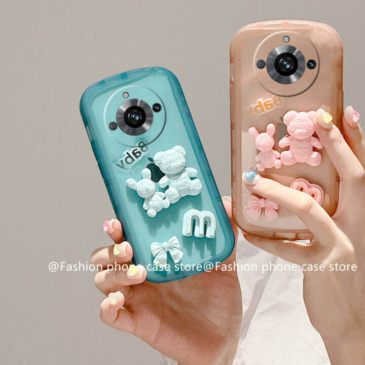 เคสโทรศัพท์-realme11pro-phone-case-เคส-realme-11-pro-plus-5g-เคสตุ๊กตาหมีโบว์สีเลนส์ใสป้องกัน2023แบบนิ่ม