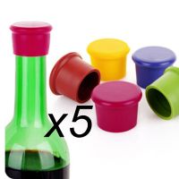 【LZ】✗❀☬  Silicone Wine Bottle Stopper Fresh Keeping Sealers Beverage Champagne Closures Bar Acessórios Leak Free 5Pcs