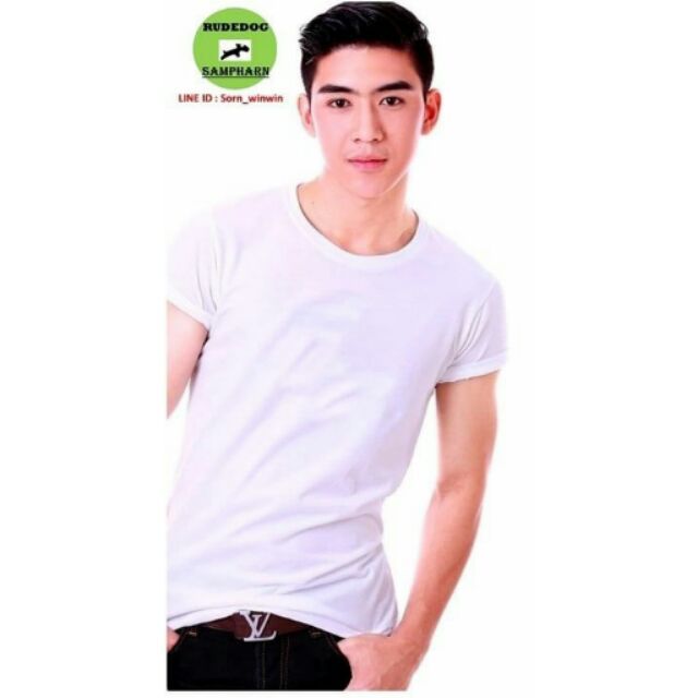 miinshop-เสื้อผู้ชาย-เสื้อผ้าผู้ชายเท่ๆ-rudedog-เสื้อคอกลม-ชาย-หญิง-ไม่มี-ลาย-รุ่น-clear-สีขาว-เสื้อผู้ชายสไตร์เกาหลี