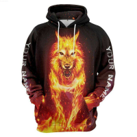 Personalized Flame Wolf 3D All Over Print Hoodie US Size Mother Day Gift Us Size {in store}