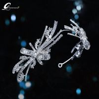 เครื่องประดับผมเกาหลีสำหรับผู้หญิงเครื่องประดับที่คาดผมมงกุฎ Rhinestone Tiara โลหะผสมสังกะสีเครื่องประดับศีรษะมงกุฎงานแต่งงานเจ้าสาว