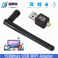 Grwibeou 150Mbps การ์ดเครือข่ายไร้สาย mini USB 2.0 WiFi ADAPTER LAN เครื่องรับสัญญาณ Wi-Fi dongle anten 802 11 bgn สำหรับแล็ปท็อปพีซี