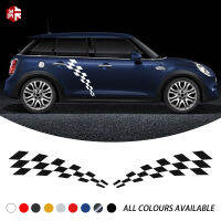 2 Pcs Checkered Flag จัดแต่งทรงผมรถประตูด้านข้าง Stripes สติกเกอร์ Body Decal สำหรับ MINI Cooper S F55 5ประตู JCW One อุปกรณ์เสริม