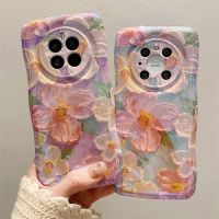 {Taoyitao} เคสโทรศัพท์ดอกไม้สีม่วงแฟชั่นเคสสำหรับหัวเหว่ย Mate 50 Pro 40Pro 30 Mate40Pro Mate50Pro หรูหรานุ่มกันกระแทกเคส TPU