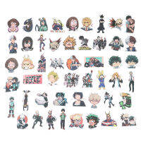 My Hero Academia จากญี่ปุ่นสติกเกอร์ลายอะนิเมะสำหรับแล็ปท็อปกีตาร์สเกตบอร์ดแบบทำมือ50ชิ้น