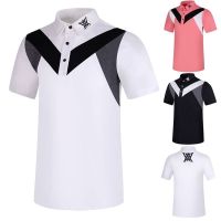 Malbon The new 2023 golf mens short sleeve T-shirt outdoor sports breathable Polo shirt joker jersey easy perspiration