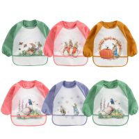 【YD】 Baby Bibs Toddler Baberos Bavoir Sleeve Apron Cartoon Animals Children Feeding Smock Bib 0-3Y