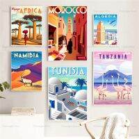 Vintage Travel City Africa Morocco Nabia Landscape พิมพ์โปสเตอร์ Wall Art ภาพวาดผ้าใบภาพของขวัญ Room Home Decor-เหมาะสำหรับห้องนั่งเล่น,ห้องนอน,หรือสำนักงาน